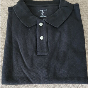 Lands End NWT Black Boys XL 18-20  Long Sleeve Mesh Polo Brand New in Package